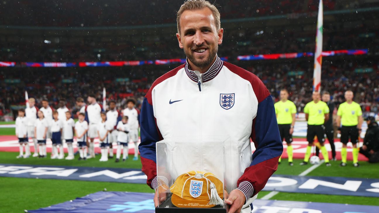 Harry Kane wins 100th England cap against Finland