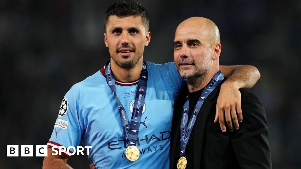 Rodri and Pep Guardiola