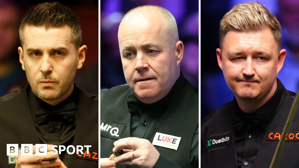 A split picture of Mark Selby, John Higgins and Kyren Wilson