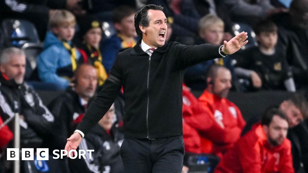 Unai Emery issues instructions to his players during Aston Villa's Champions league tie at Young Boys